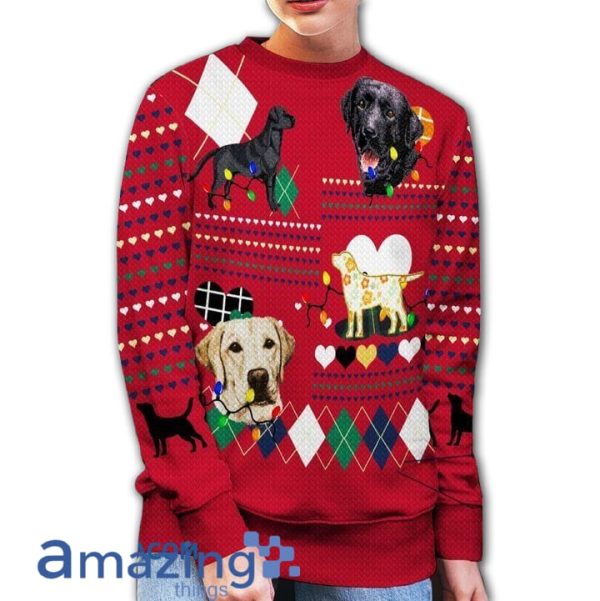 Labrador And Colorful Lighting Awesome Gift For Dog Lovers Ugly Christmas Sweater