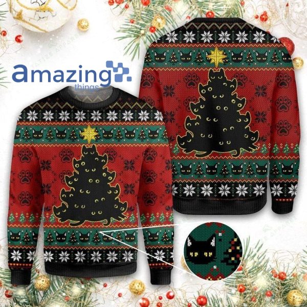 Meowy Christmas Cat Christmas Knitting Pattern Christmas Ugly Sweater