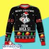 Merry Christmas Area 51 Aliens All Over Printed Christmas Sweater