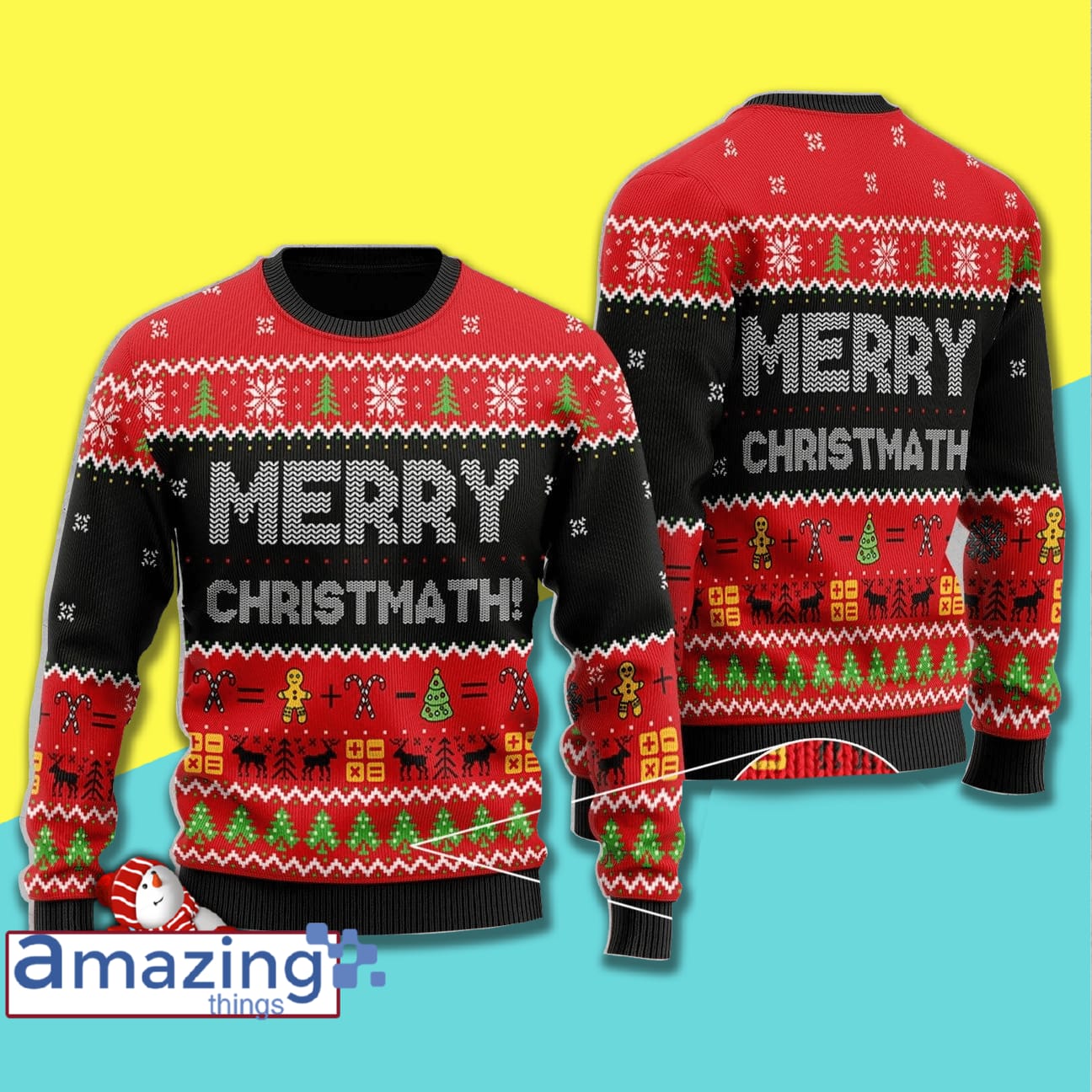 Merry Christmas Christmasth Math Christmas Knitting Pattern Christmas Ugly Sweater image Merry Christmas Christmasth Math Christmas Knitting Pattern Christmas Ugly Sweater Product photo 1