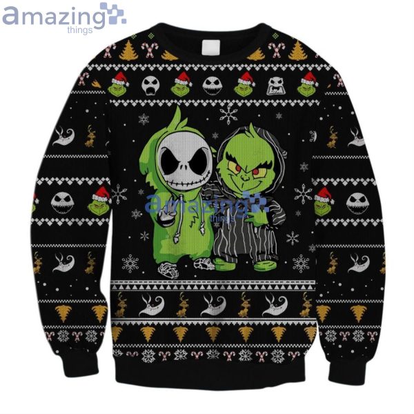 Merry Christmas Jack And Grinch Knitting Pattern Ugly Christmas Sweaterproduct photo 1
