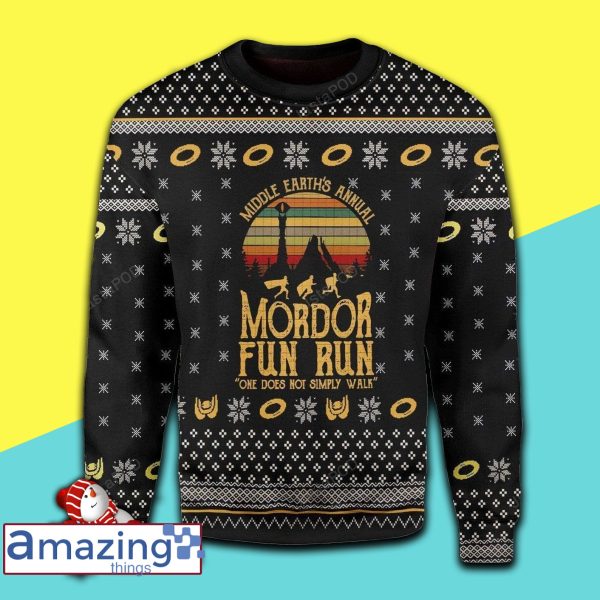 Merry Christmas Mordor Fun Run Ugly Sweater All Over Printed Shirt