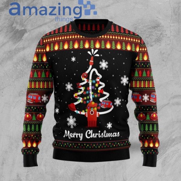 Merry Firefighter Christmas Knitting Pattern Christmas Ugly Sweater