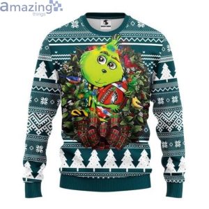 Nfl Philadelphia Eagles Grinch Hug Christmas Ugly Sweaterproduct photo 1