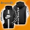 Nike Black And White Full Over Print 3D Hoodie