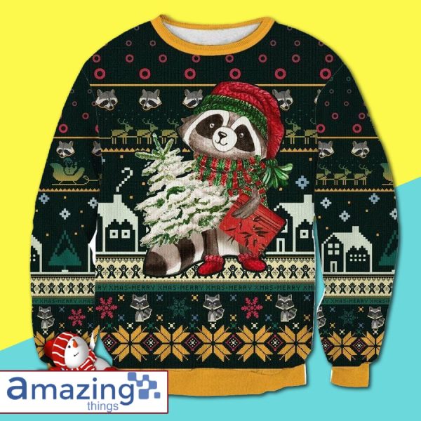 Raccoon Christmas Knitting Pattern Christmas Ugly Sweater