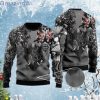 Samurai Oni Mask Tattoo Pattern Ugly Christmas Sweater