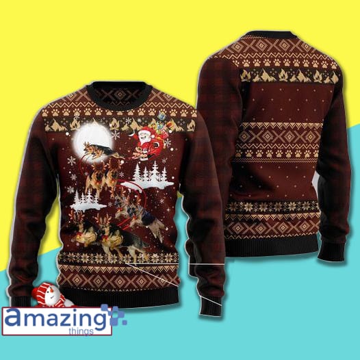 Santa Clause Wool Knitting Pattern Christmas Ugly Sweater Sweatshirt