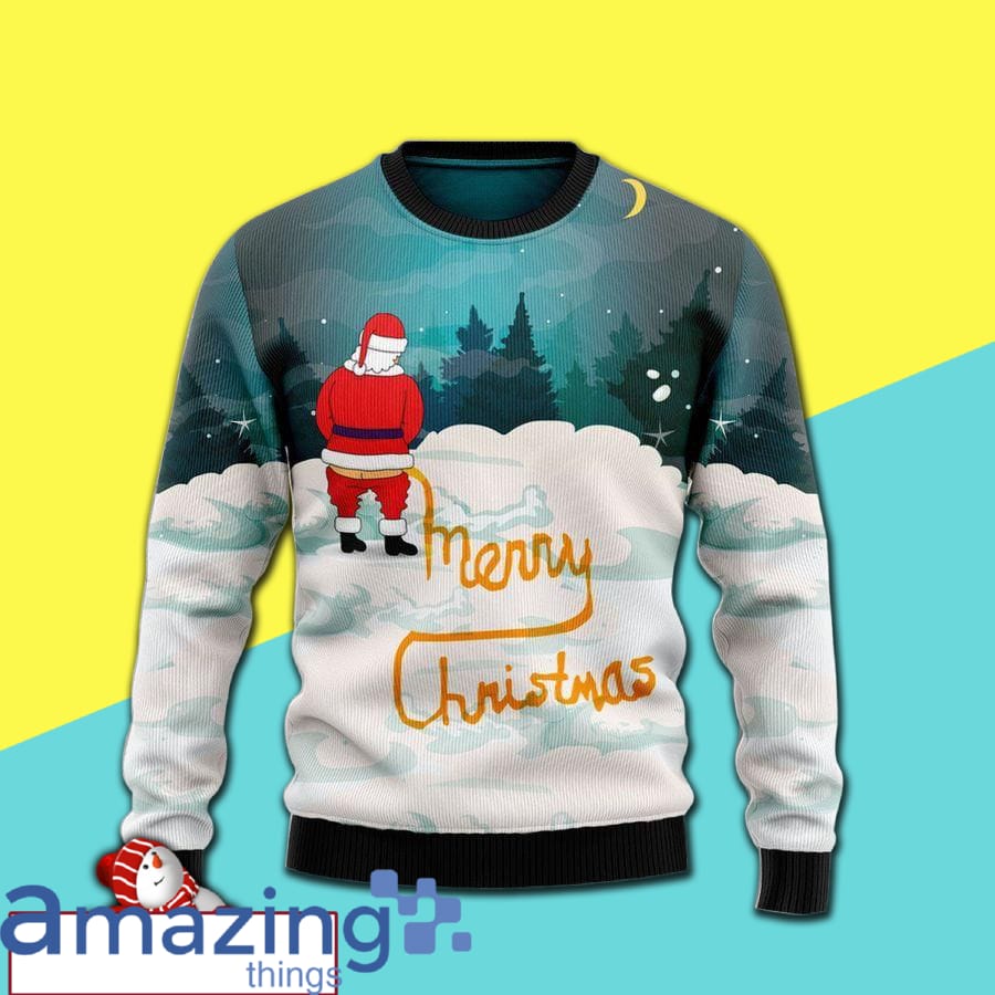 Santa Merry Christmas Knitting Pattern Christmas Ugly Sweater image Santa Merry Christmas Knitting Pattern Christmas Ugly Sweater Product photo 1