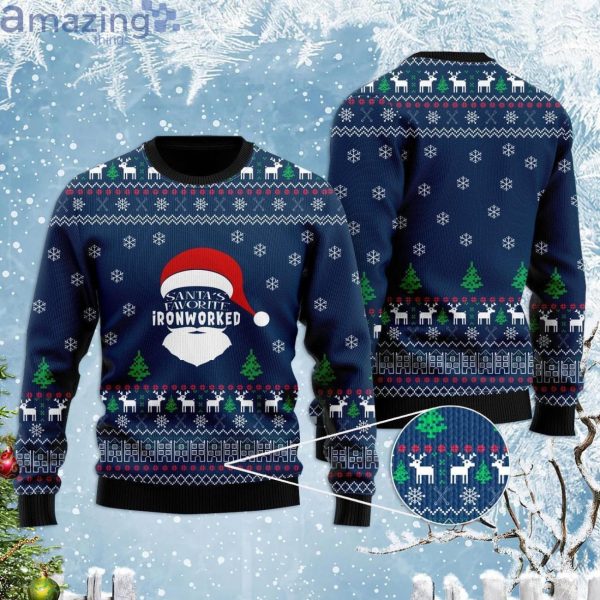 Santa's Favorite Ironworker Santa Hat Ugly Christmas Sweaterproduct photo 1