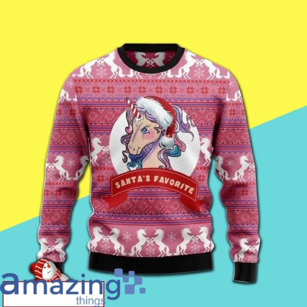 Santa's Favorite Unicorn Christmas Knitting Pattern Christmas Ugly Sweater