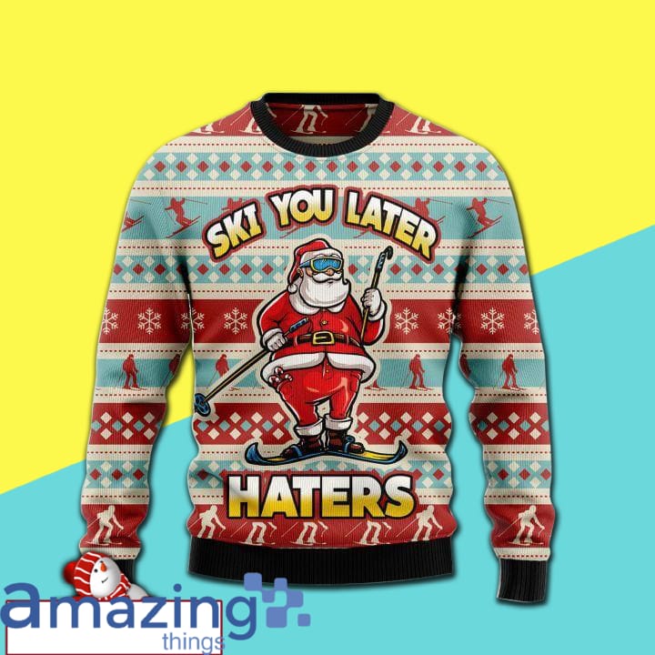 Ski You Later Wool Knitting Pattern Christmas Ugly Sweater Sweatshirt