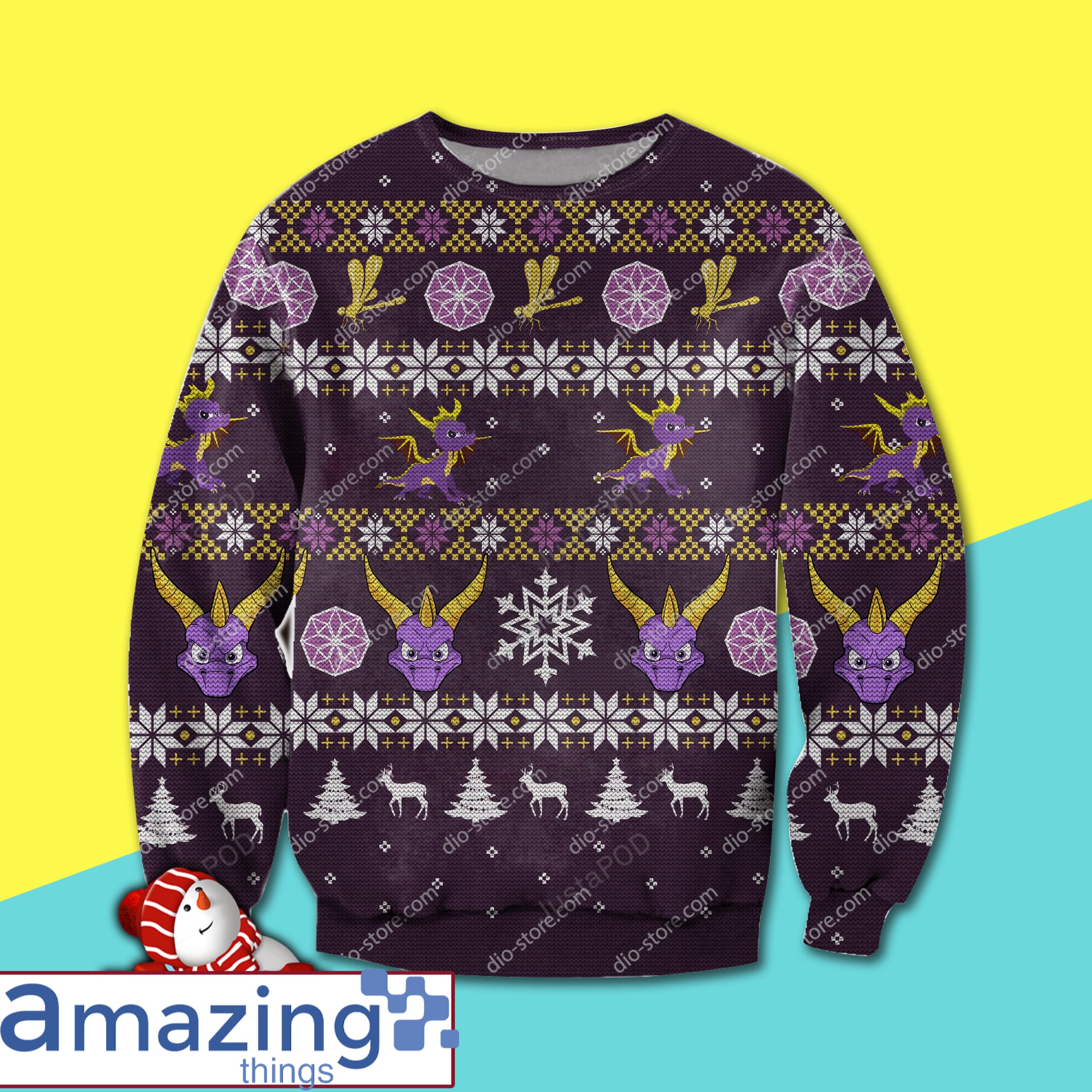 Spyro the 2024 dragon christmas sweater