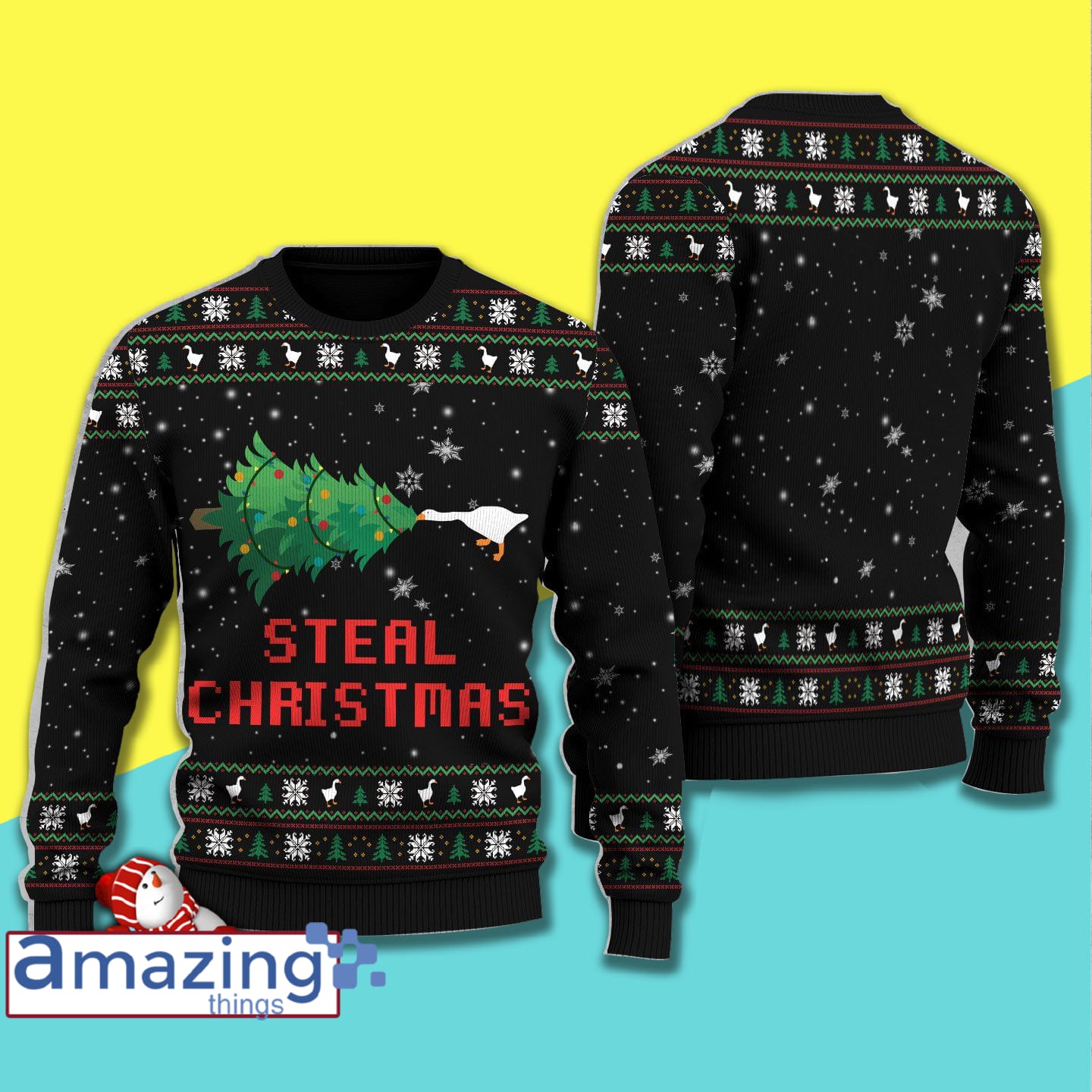Steal Christmas Knitting Sweater For Men And Women image Steal Christmas Knitting Sweater For Men And Women