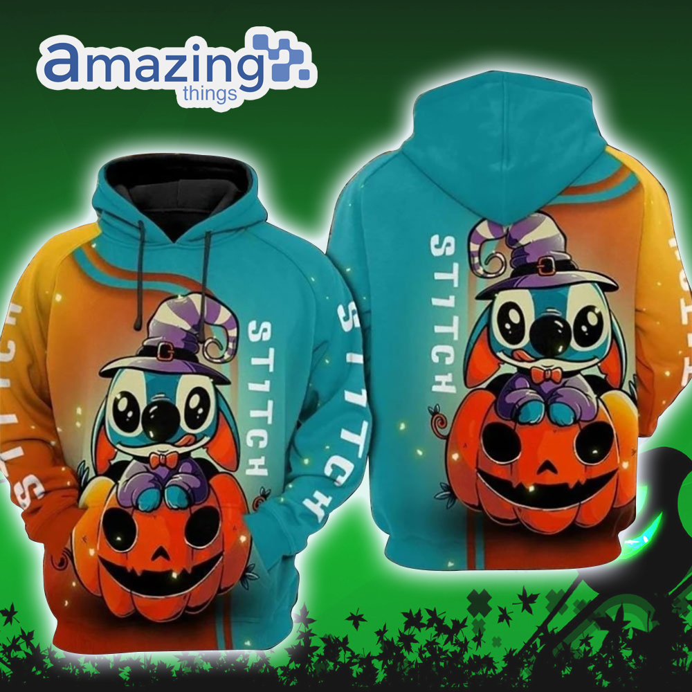 Stitch Pumpkin Halloween 3D Hoodie For Men Women