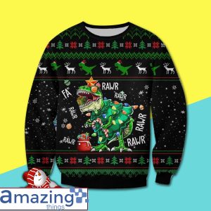 T Rex Rawr Knitting Pattern Sweater For Men And Women