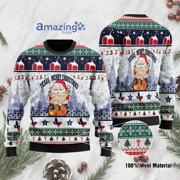 Texas Merry Christmas Jesus Santa Claus Christmas Knitting Pattern Christmas Ugly Sweater