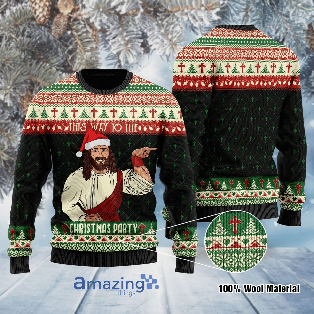 This Way To The Christmas Knitting Pattern Christmas Ugly Sweater image This Way To The Christmas Knitting Pattern Christmas Ugly Sweater