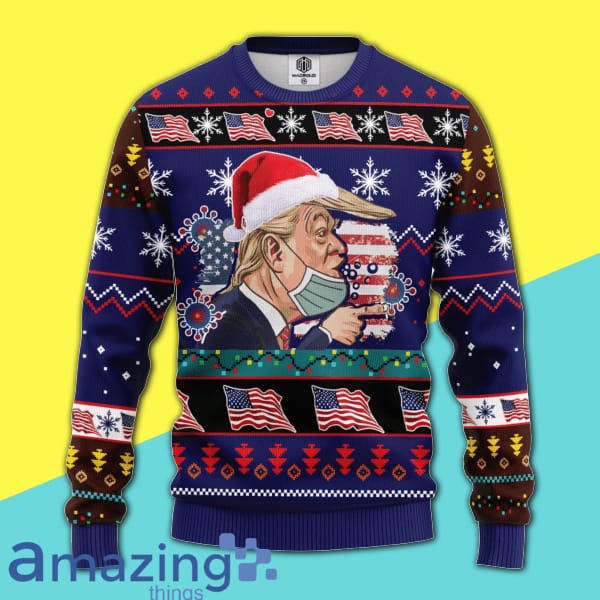Trump On Covid Christmas Wool Material Sweater image Trump On Covid Christmas Wool Material Sweater Product photo 1