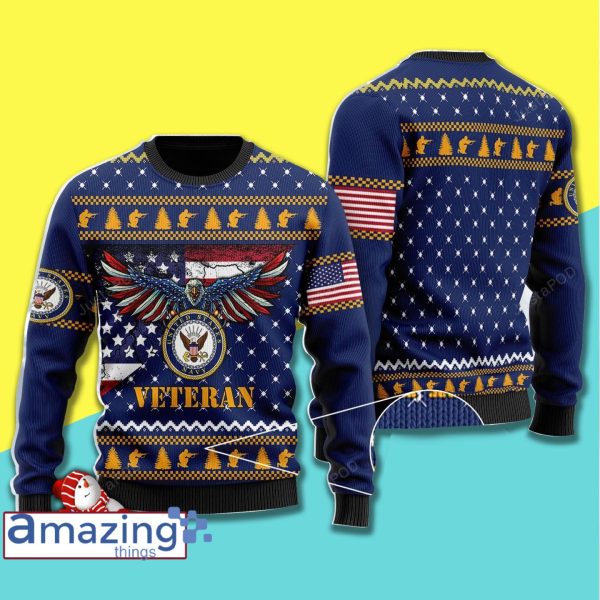Us Navy Veteran Bald Eagle Ugly Christmas Sweater Sweatshirt