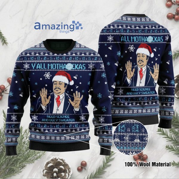 Y'all Mothackas Need Science Christmas Knitting Pattern Christmas Ugly Sweater