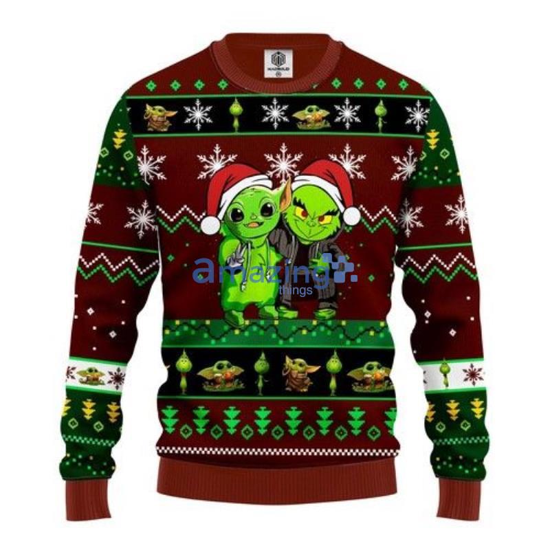 Yoda And Grinch Christmas Ugly Sweater image Yoda And Grinch Christmas Ugly Sweaterproduct photo 1 Product photo 1