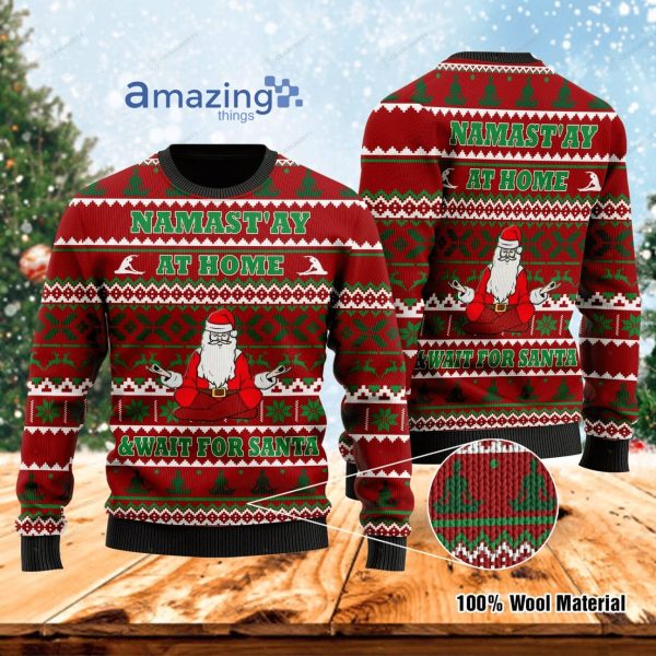 Yoga With Santa Christmas Knitting Pattern Christmas Ugly Sweater