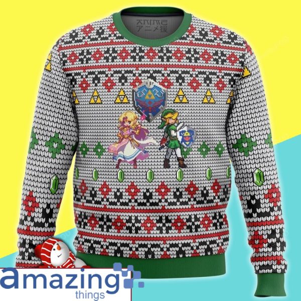 Zelda And Link All Over Printed Christmas Sweater
