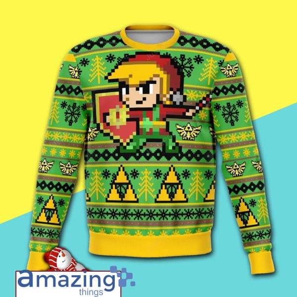 Zelda Holiday Link All Over Printed Christmas Sweater