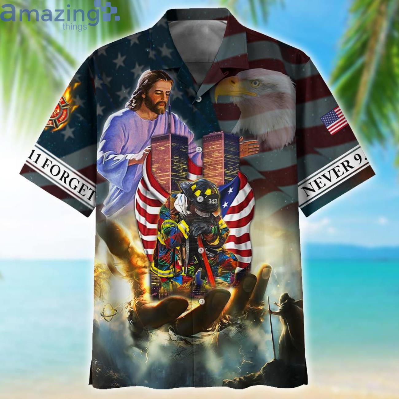 911 Never Forget Memorial Hawaiian Shirt Product Photo 1