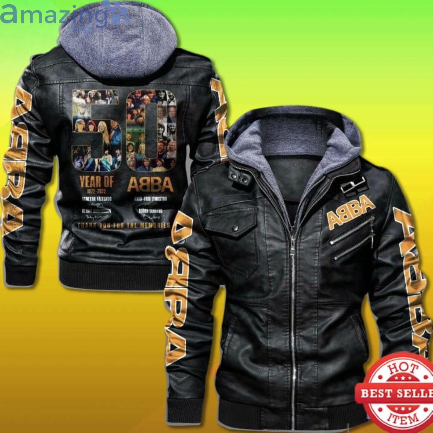 Abba 50 Years Of 1972 2022 2D Leather Jacket Product Photo 1