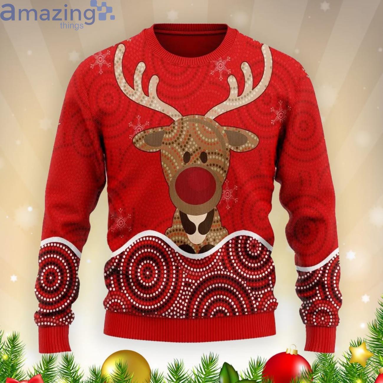 Aboriginal Art Reindeer Christmas Gift Ugly Christmas Sweater Product Photo 1 Aboriginal Art Reindeer Christmas Gift Ugly Christmas Sweater Product Photo 1