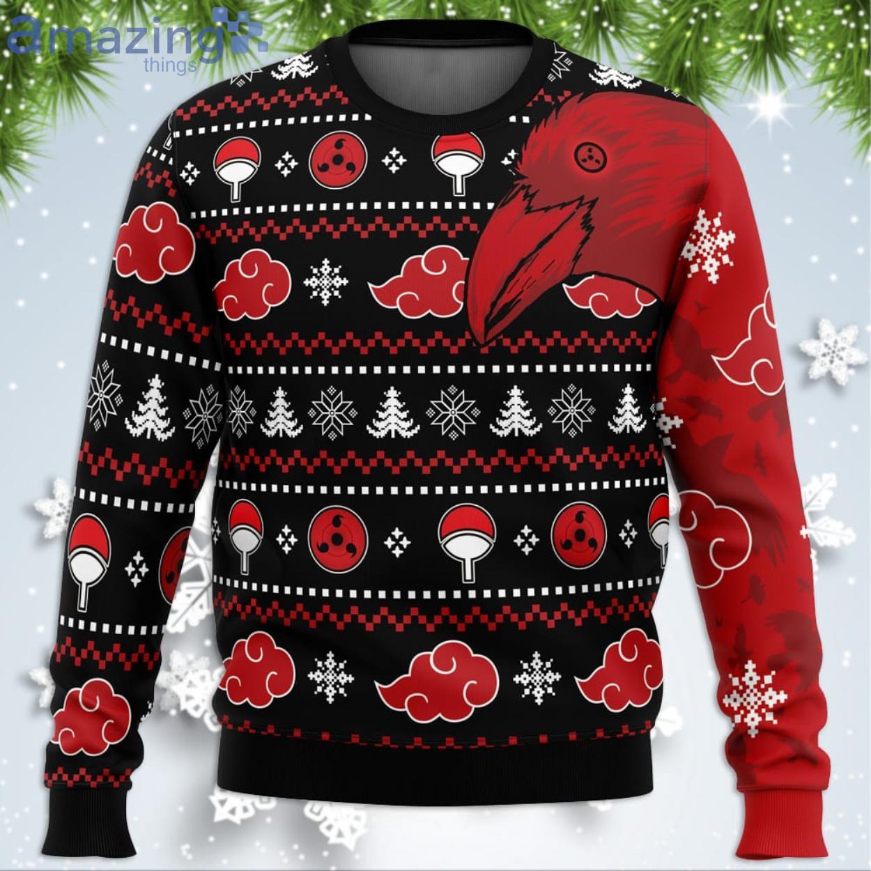Akatsuki Itachi Symbolic Crows Naruto Ugly Christmas Sweater Product Photo 1
