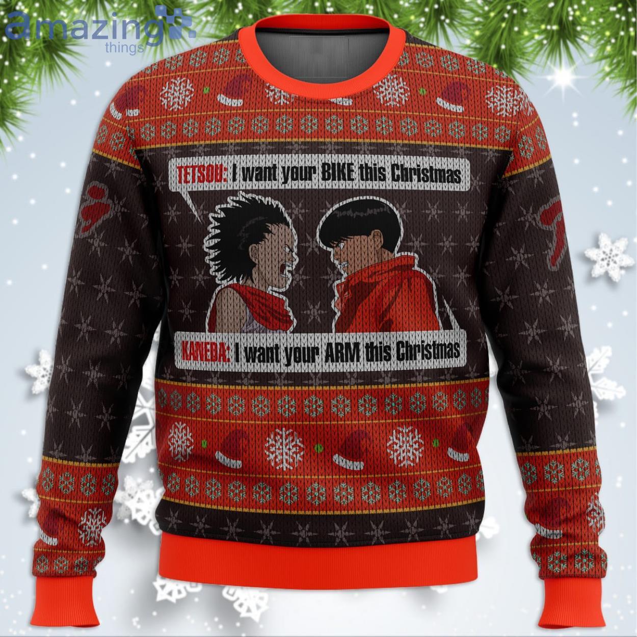 Akira Tetsou Shima And Shotaro Kaneda Funny Christmas Gift Ugly Christmas Sweater Product Photo 1