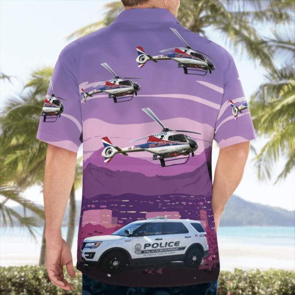 Albuquerque New Mexico Albuquerque Police Department Ford Police Utility And Eurocopter Ec-120B Colibri Hawaiian Shirt Product Photo 2