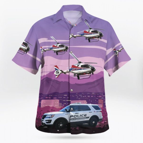 Albuquerque New Mexico Albuquerque Police Department Ford Police Utility And Eurocopter Ec-120B Colibri Hawaiian Shirt Product Photo 3