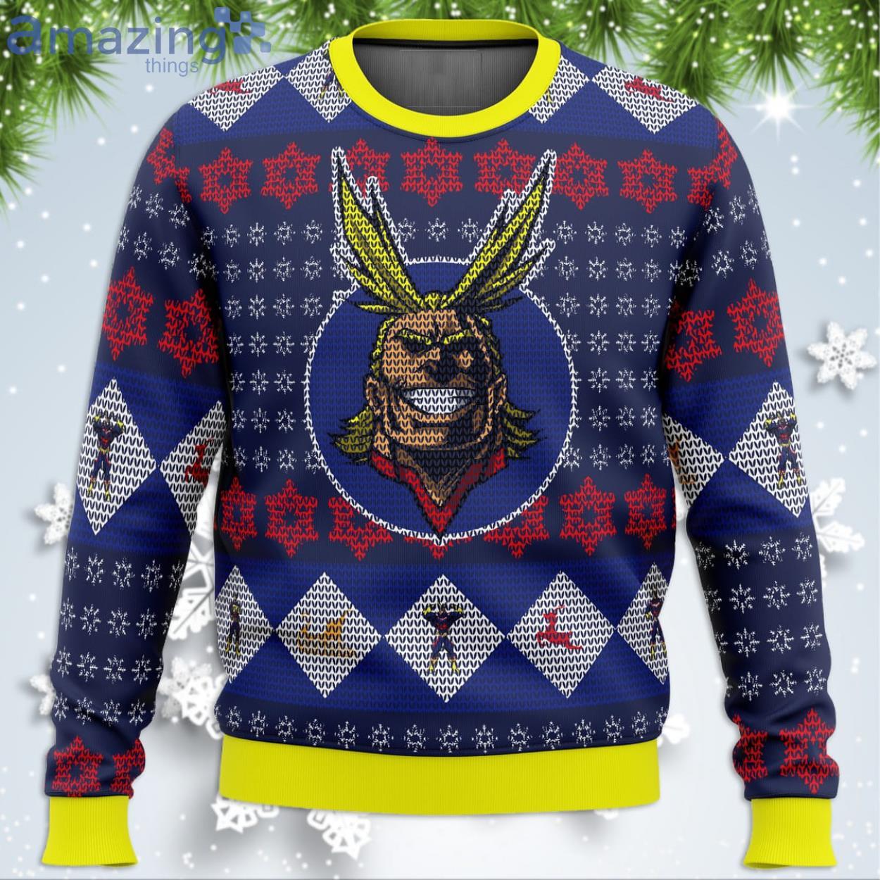 All Might My Hero Academia Funny Christmas Gift Ugly Christmas Sweater Product Photo 1