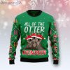 All Of The Otter Reindeer Green Ugly Christmas Sweater