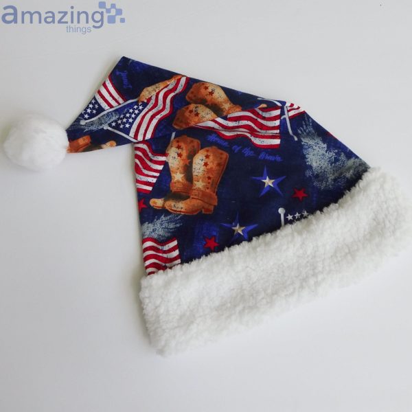 America Flag Patriotic Christmas Santa Hat For Adult And Child Product Photo 4