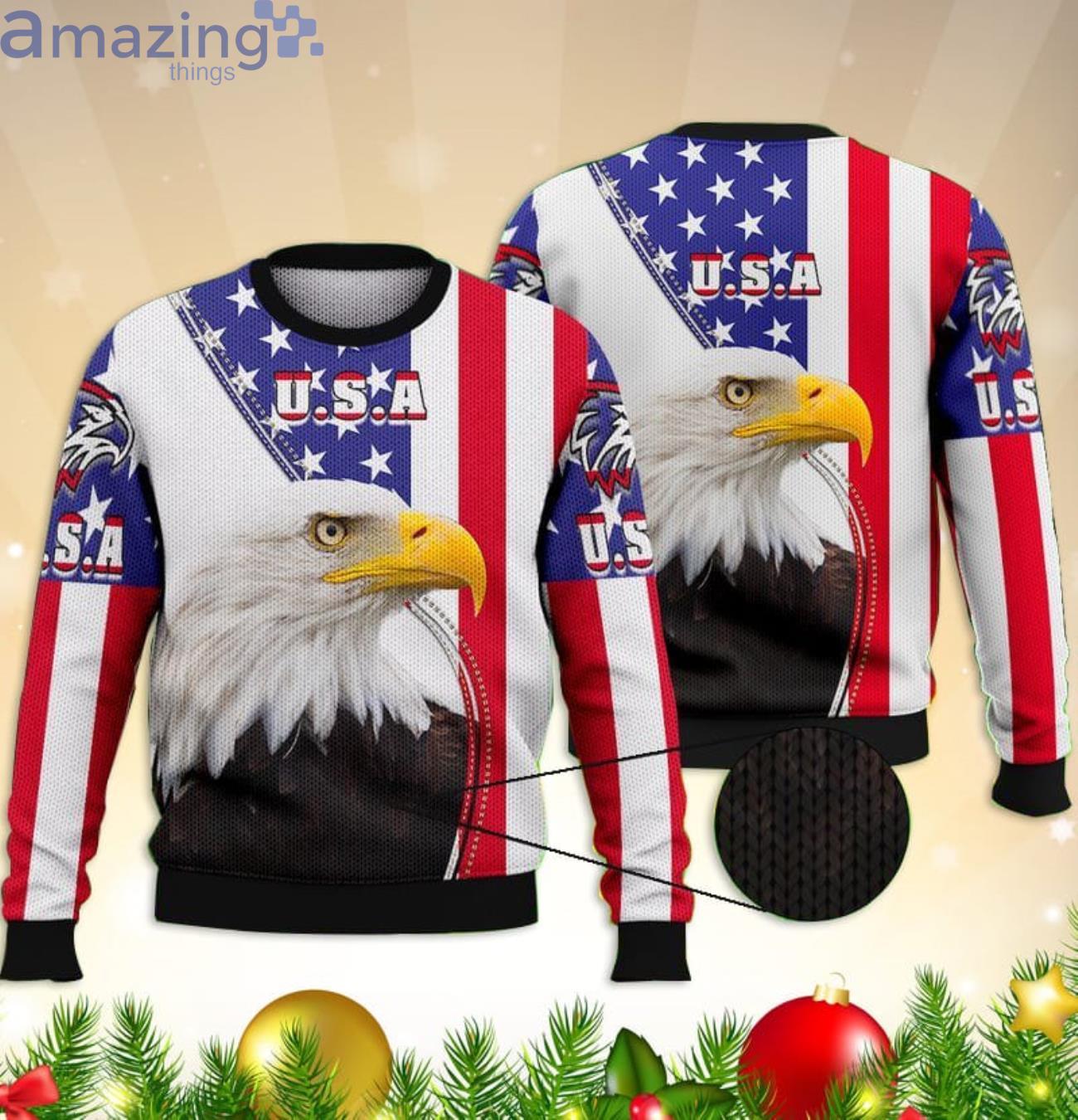 American Flag Eagle 3D All Over Printed Sweater Product Photo 1