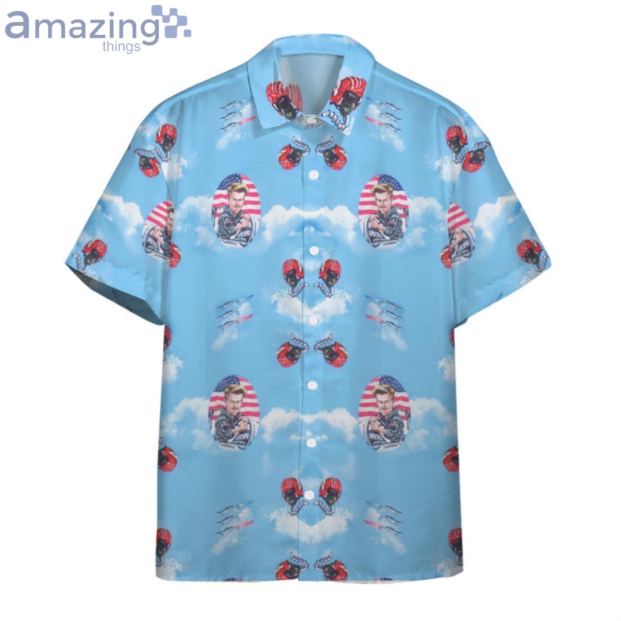 American Flag Goose Top Gun Blue Hawaiian Shirt