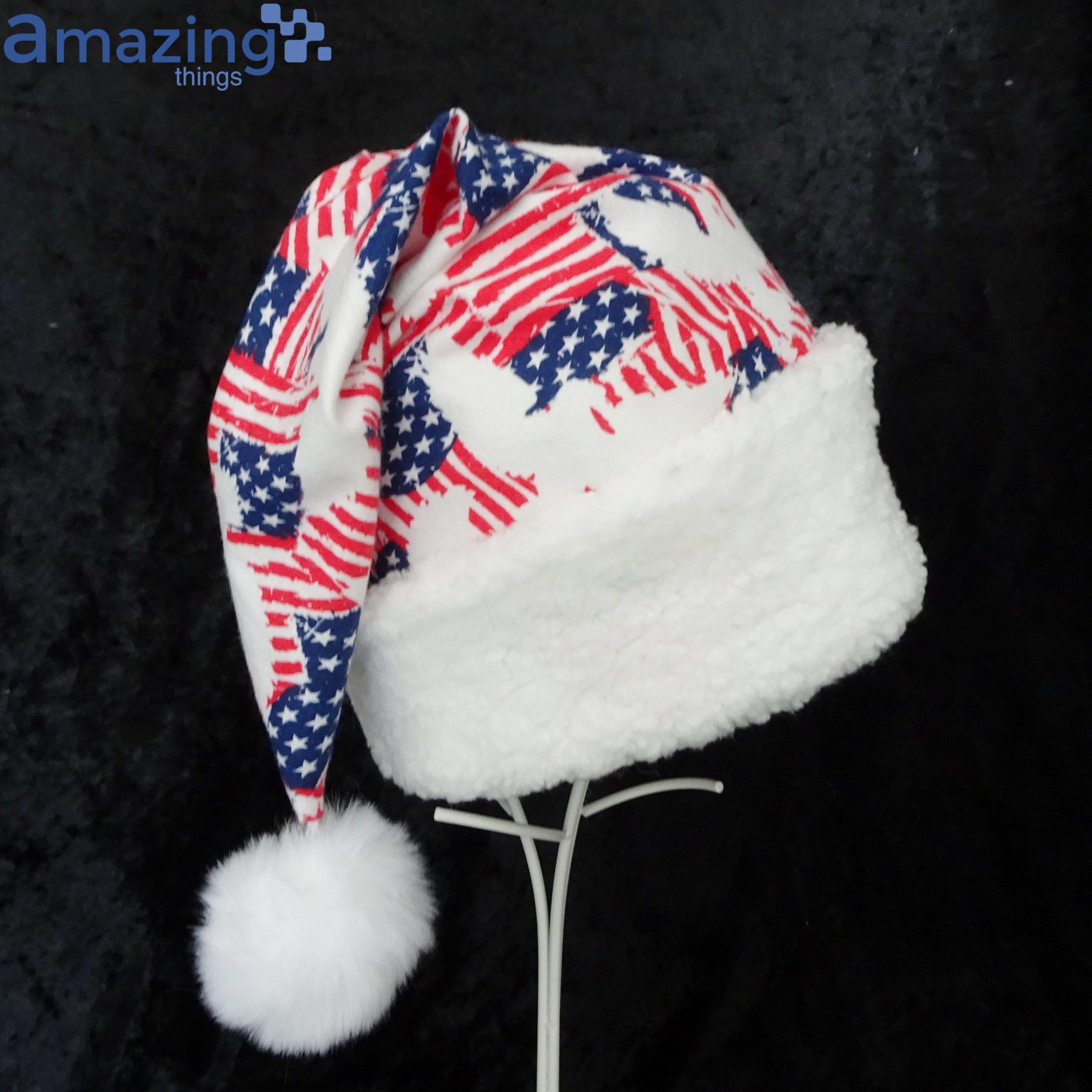 American Flag Party Christmas Santa Hat For Adult And Child image American Flag Party Christmas Santa Hat For Adult And Child Product Photo 1 Product photo 1
