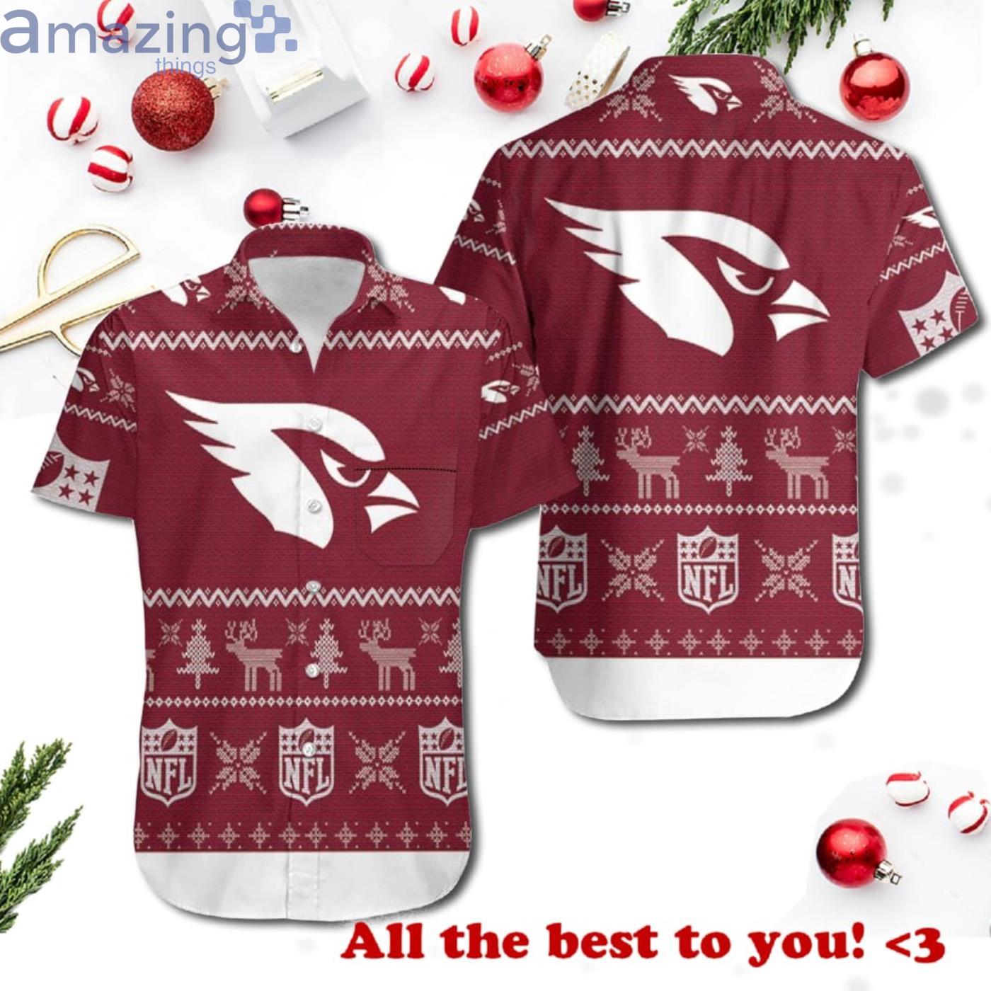 Arizona Cardinals Christmas Ugly Pattern 3D Hawaiian Shrit Product Photo 1 Arizona Cardinals Christmas Ugly Pattern 3D Hawaiian Shrit Product Photo 1