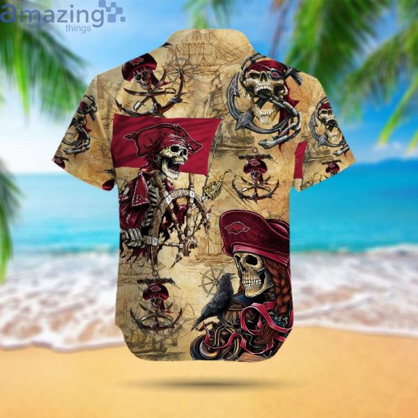 Arkansas Razorbacks Pirates Fans Pirates Skull Hawaiian Shirtproduct photo 3