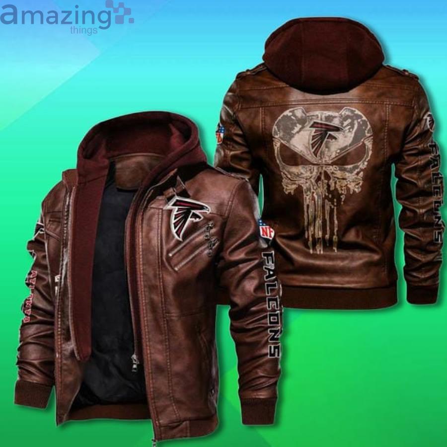 Atlanta Falcons NFL Punisher Skull Leather Jacket Product Photo 1