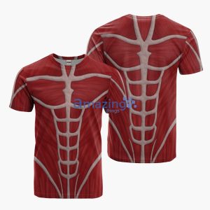 Attack On Titan Colossal Titan Cosplay Costume Anime Merch Printed 3D T-Shirt