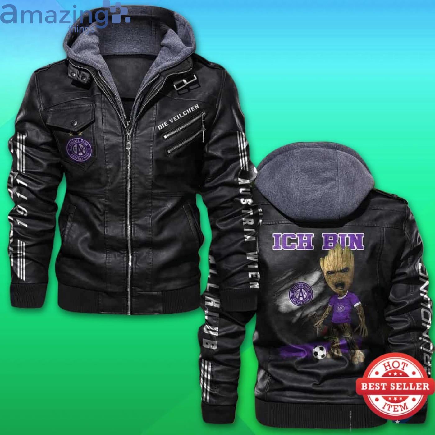 Austria Wien FC Baby Groot Leather Jacket Product Photo 1