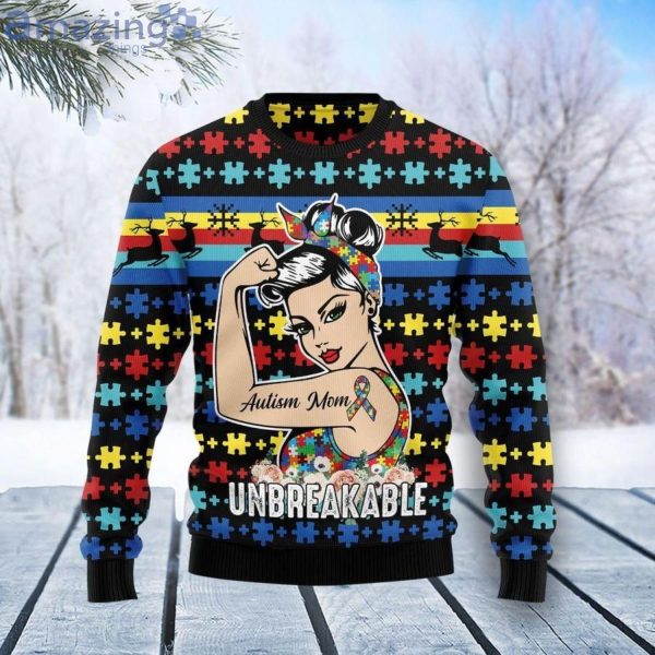 Autism Mom Unbreakable Puzzles Christmas Ugly Sweater Product Photo 1