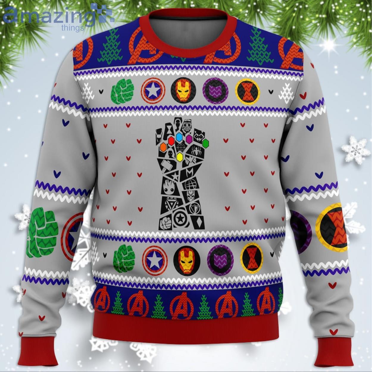 Avengers Gauntlet Funny Christmas Gift Ugly Christmas Sweater Product Photo 1