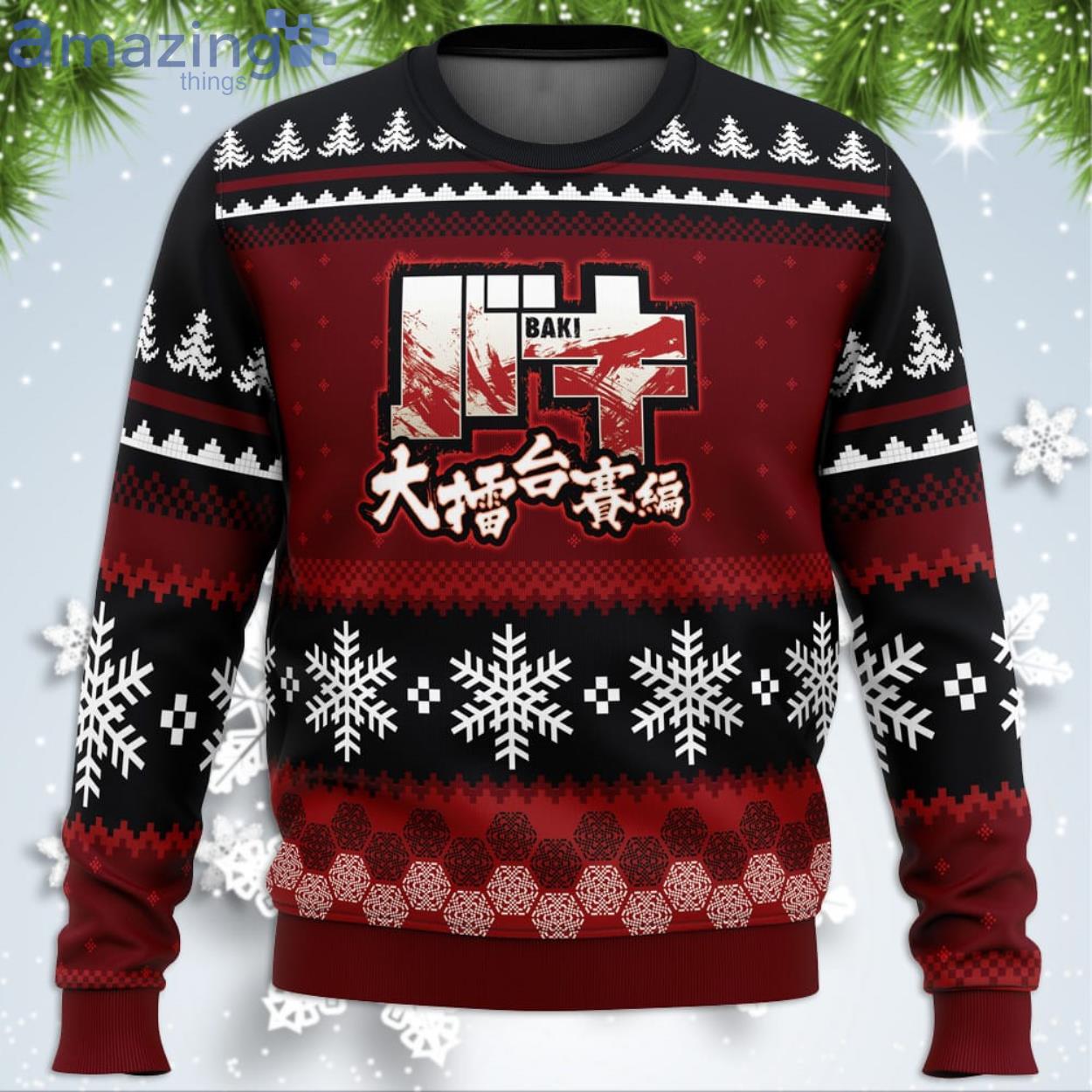 Axe Kick Baki Funny Christmas Gift Ugly Christmas Sweater Product Photo 1
